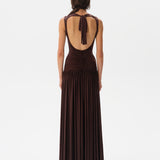 ALINA - Open-back ruched maxi jersey dress