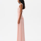 ALINA - Open-back ruched maxi jersey dress