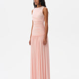 ALINA - Open-back ruched maxi jersey dress