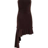ATEN - Strapless jersey dress with ruffles