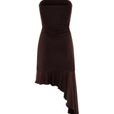 ATEN - Strapless jersey dress with ruffles