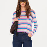 TEX - Pinky striped long sleeve knit top