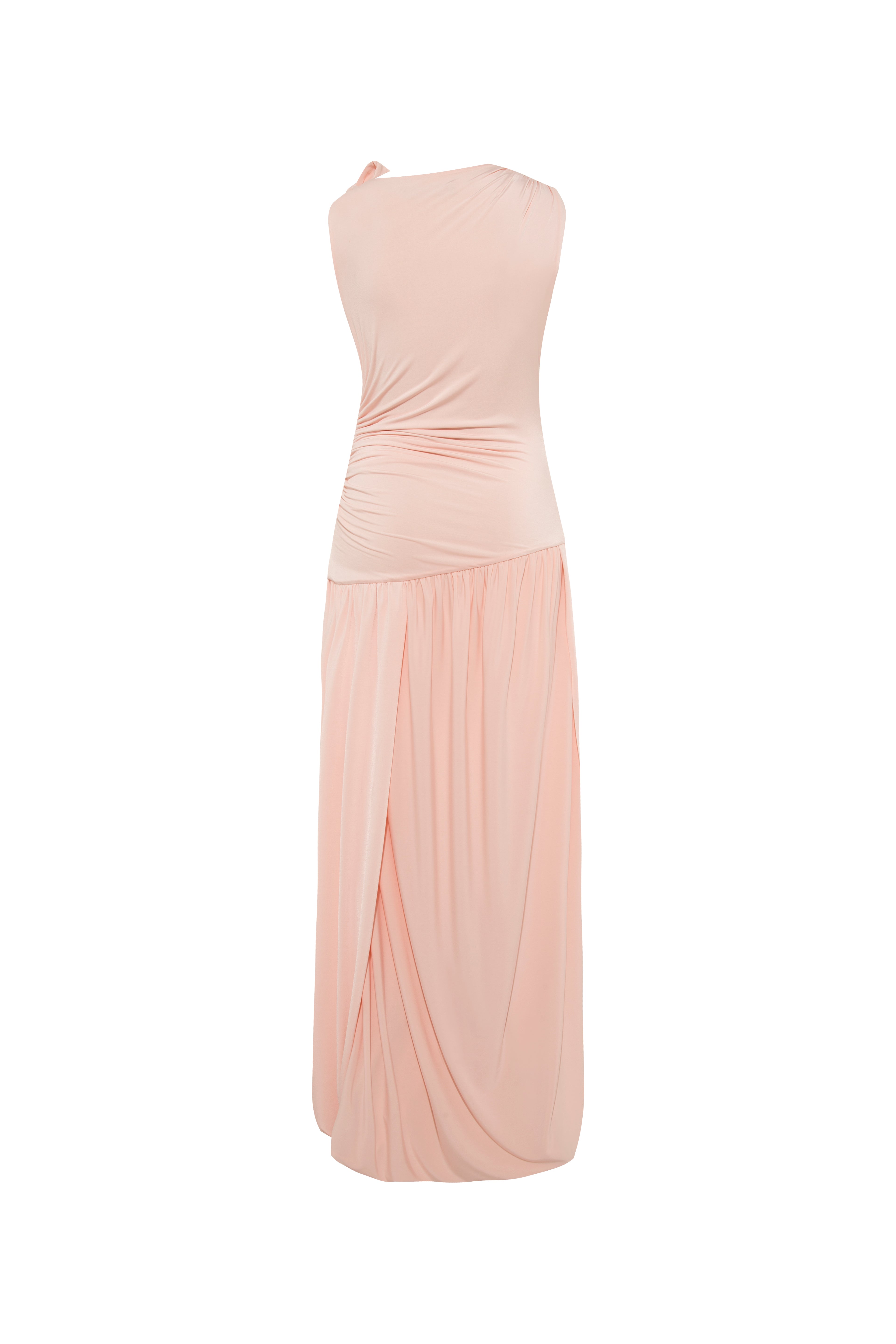 ECO - Ruching detailed asymmetric jersey dress