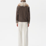HARPER - Wool-blend jacket with fur collar