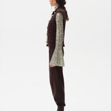 LESNA - High-neck cable knit vest with front pockets