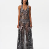 MATILDA - Bow detailed embroidered maxi dress