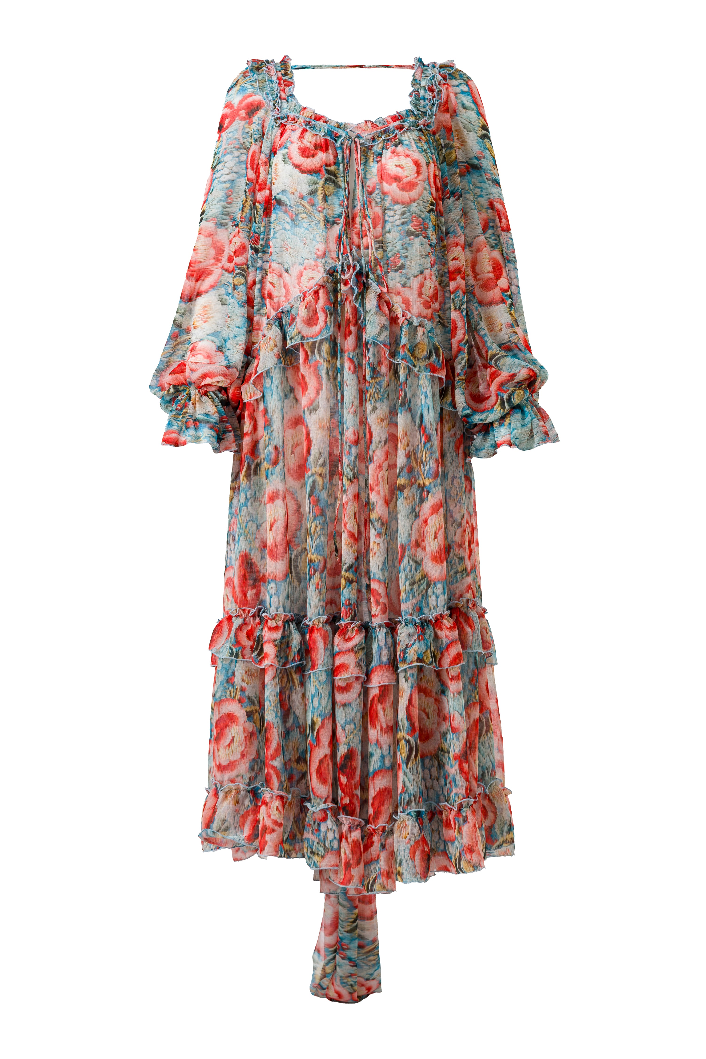 MIGNON - Ruffled maxi dress with bow detail