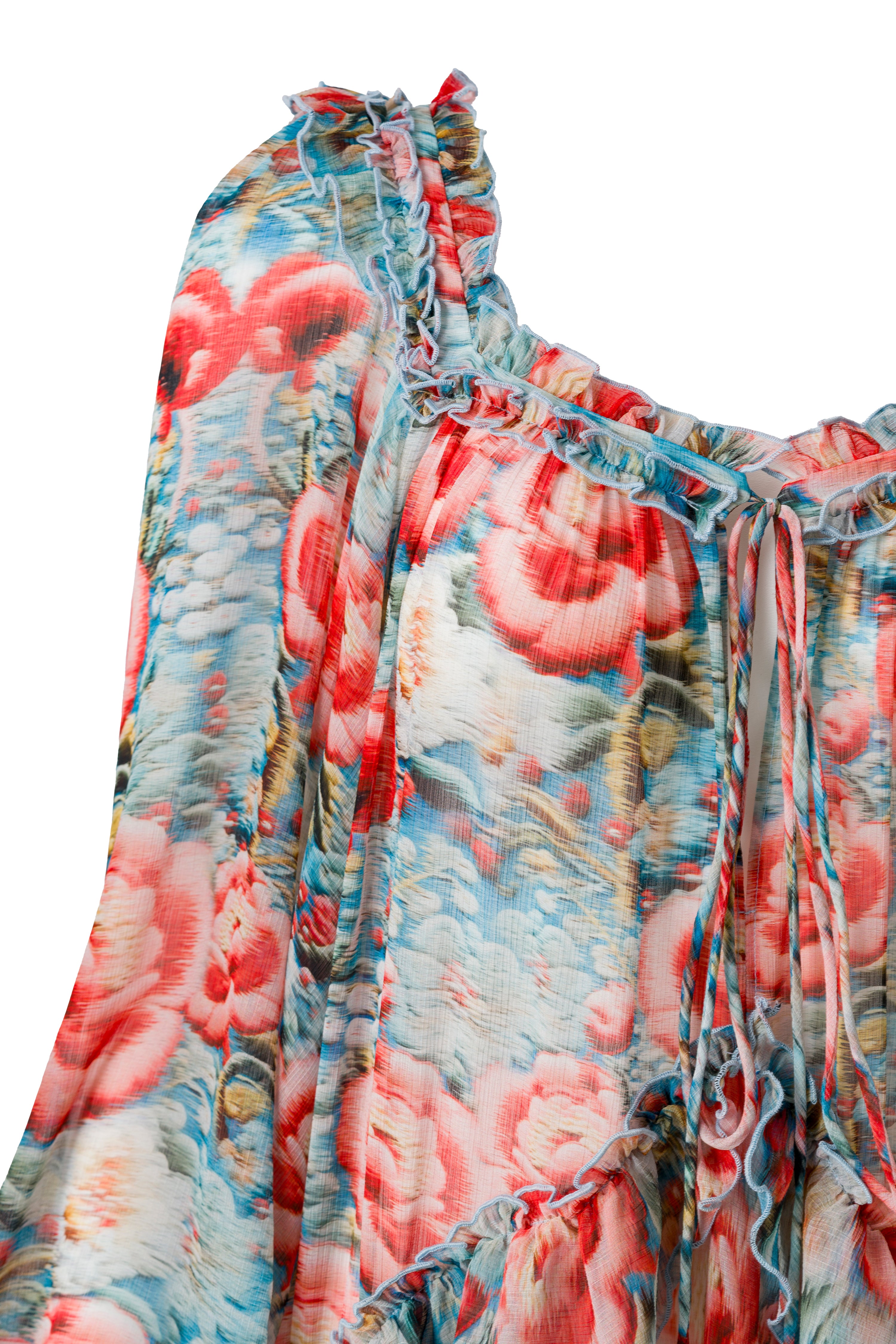 MIGNON - Ruffled maxi dress with bow detail