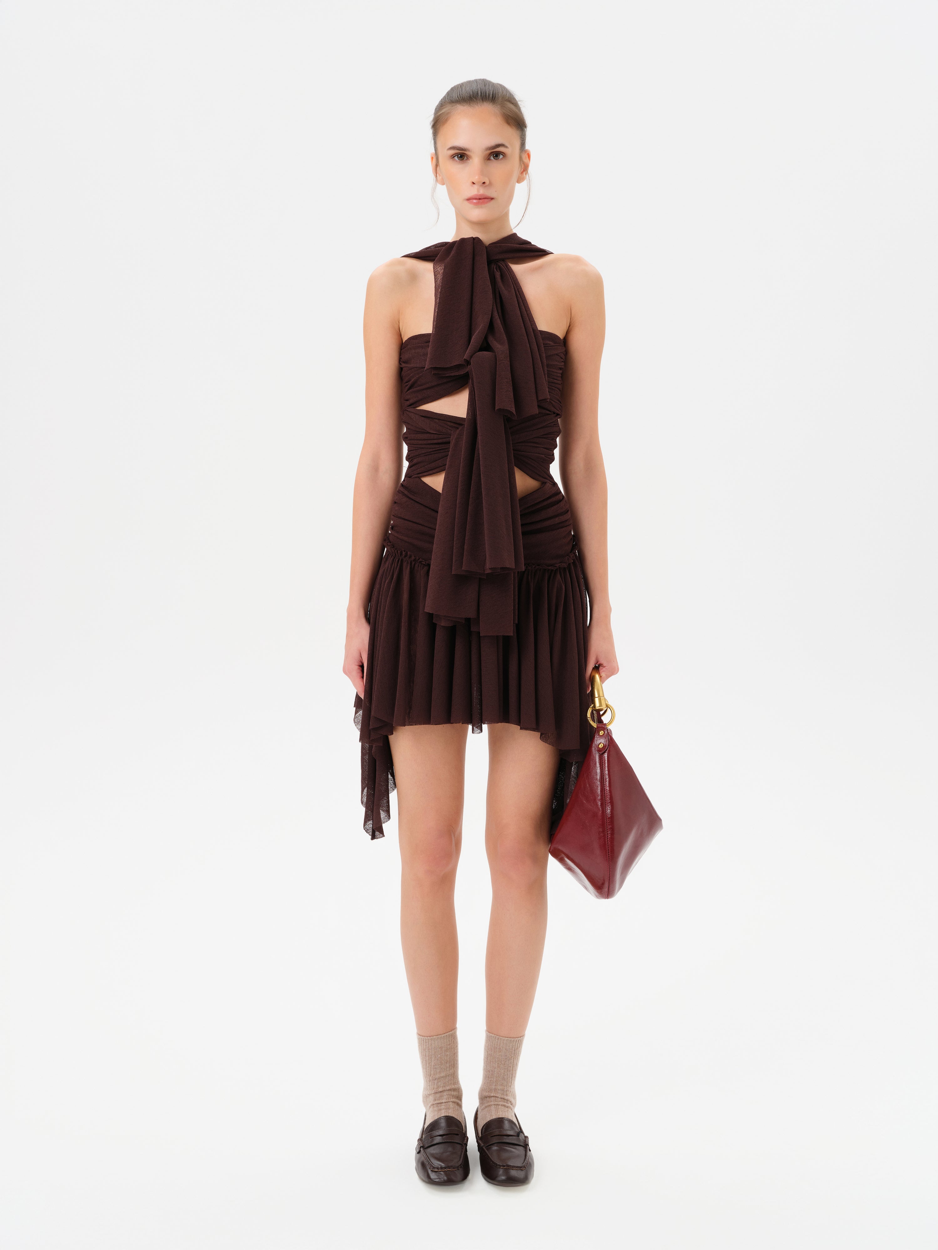 mesh cut out dress MILLY - Mini mesh dress with cut-out details