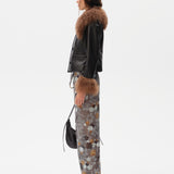 MANOCE - Wide-leg chiffon pants with devoré detail