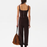 ROSENA - Knit harem pants with blanket-stitched hem