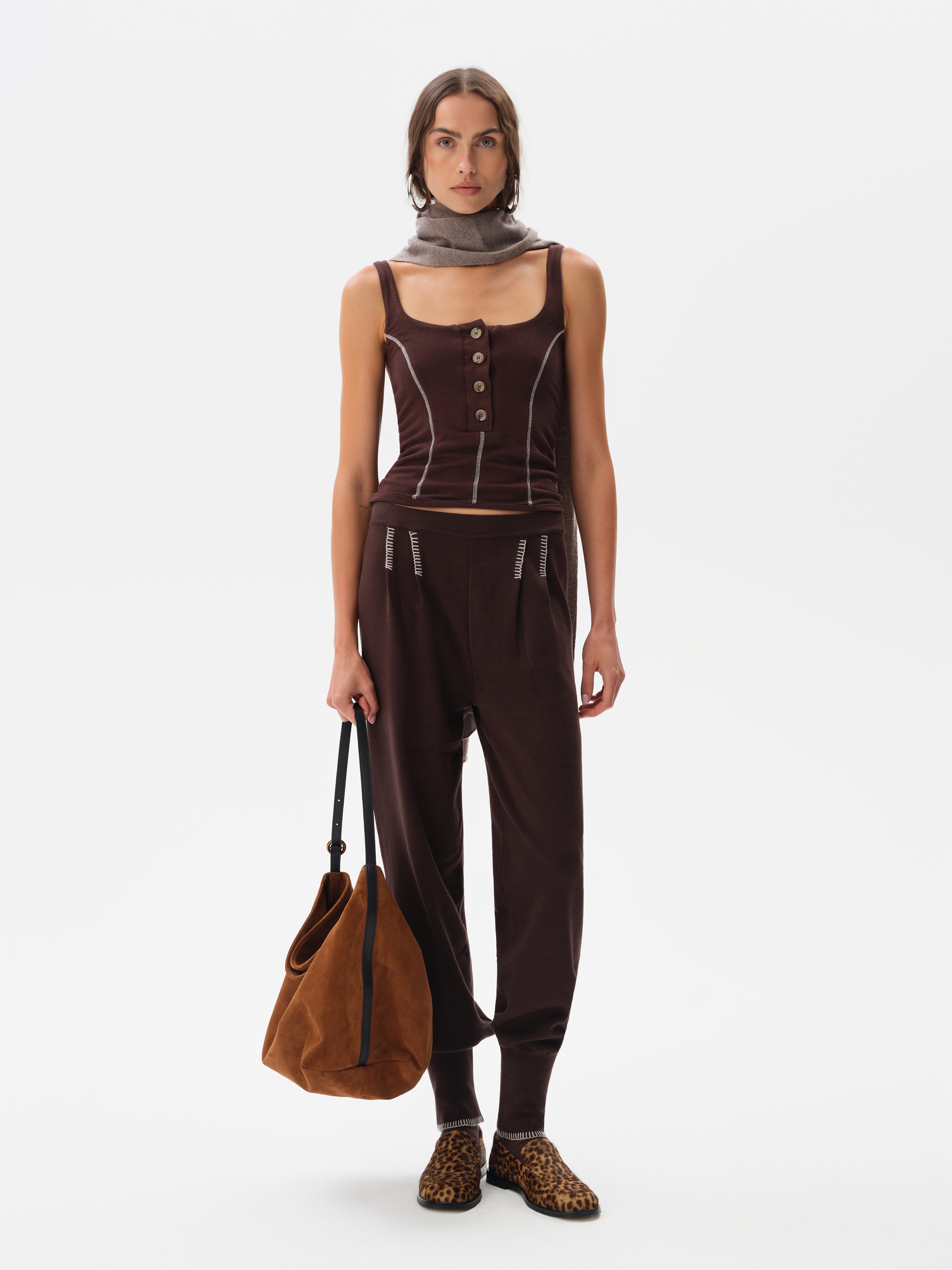 MIRA - Tank top with blanket-stitching