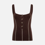 MIRA - Tank top with blanket-stitching