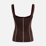 MIRA - Tank top with blanket-stitching