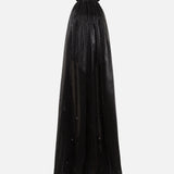 IRIS - Open-back halter neck chiffon glitter dress