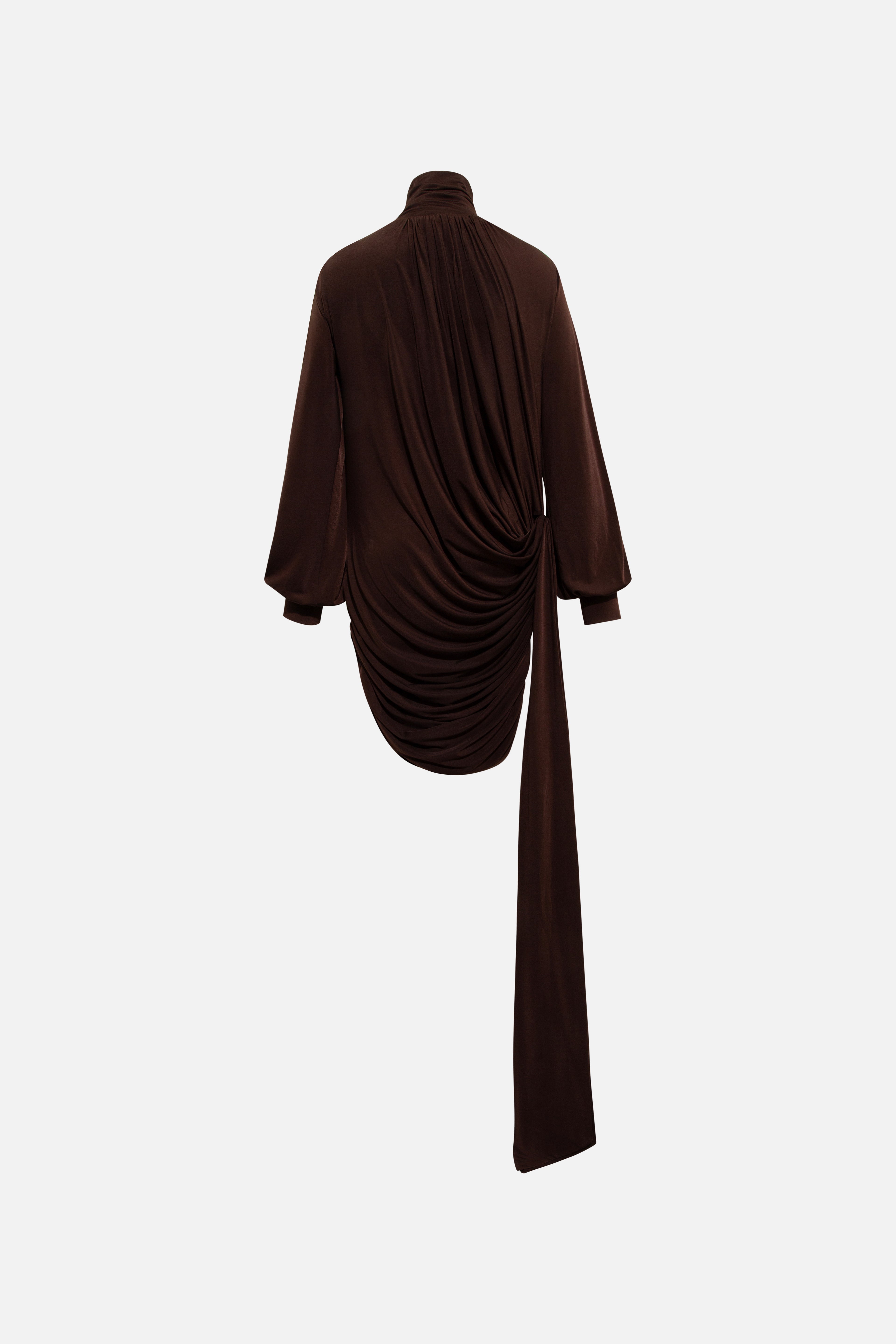 SELENE - High-neck mini jersey dress