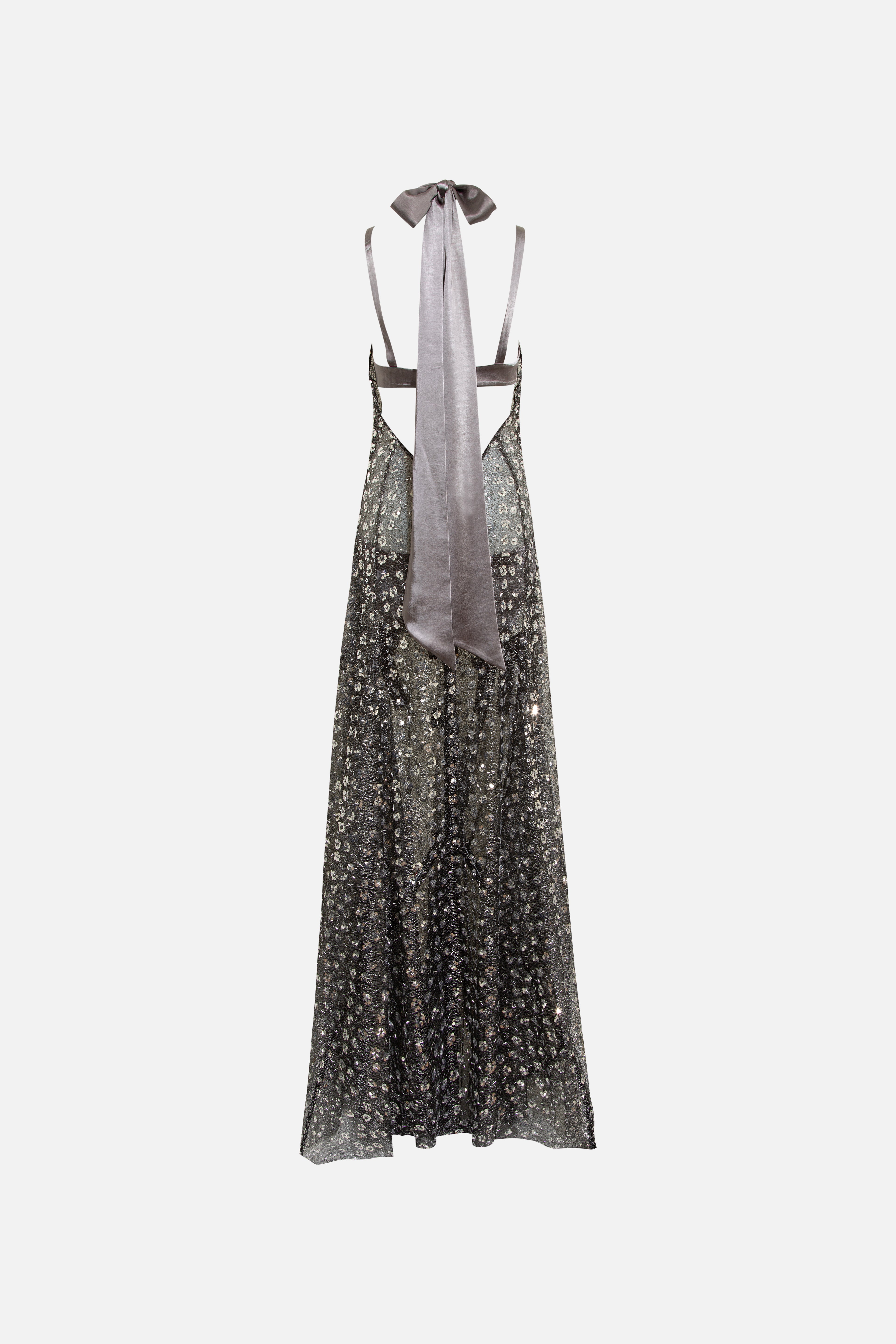 MATILDA - Bow detailed embroidered maxi dress