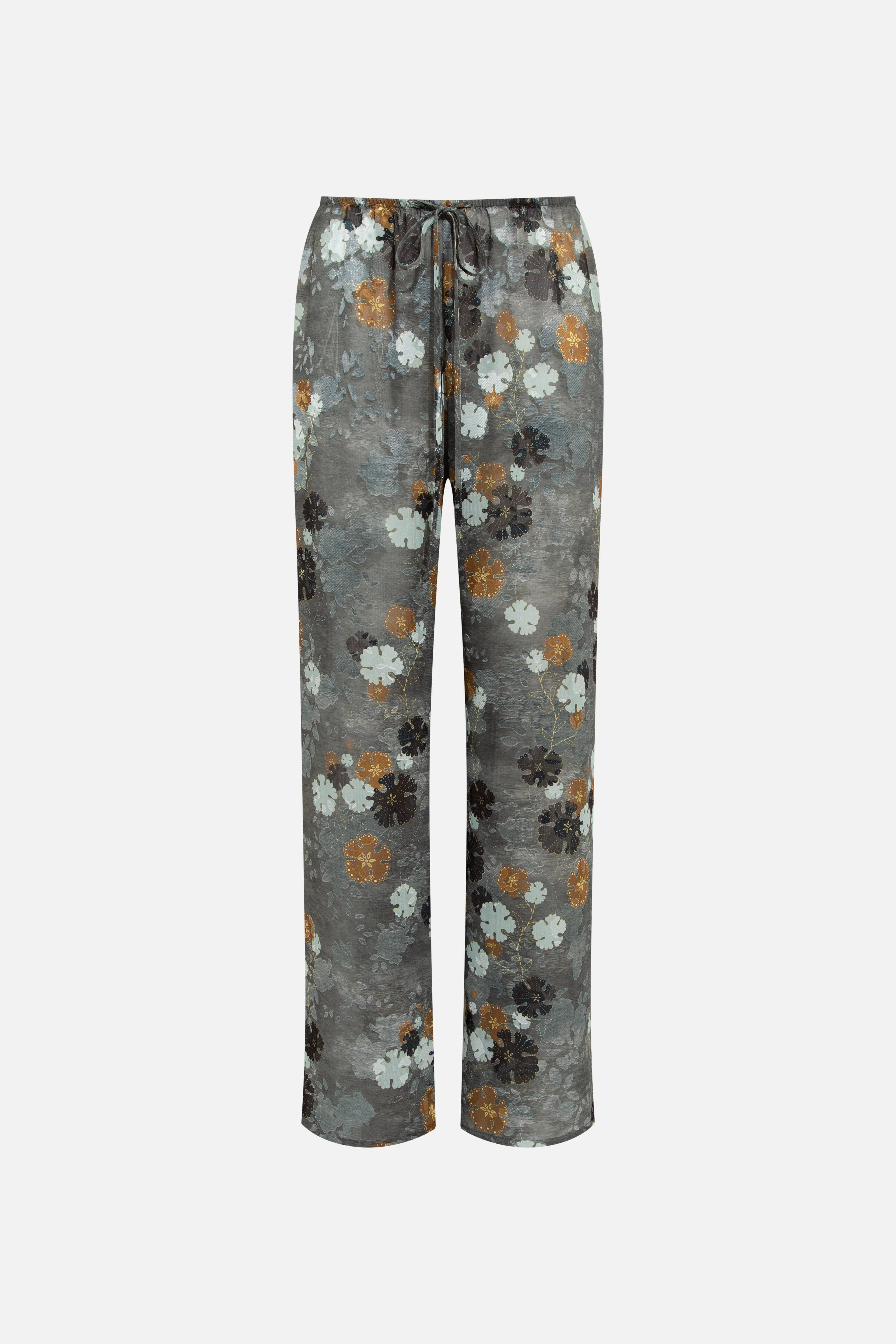 MANOCE - Wide-leg chiffon pants with devoré detail