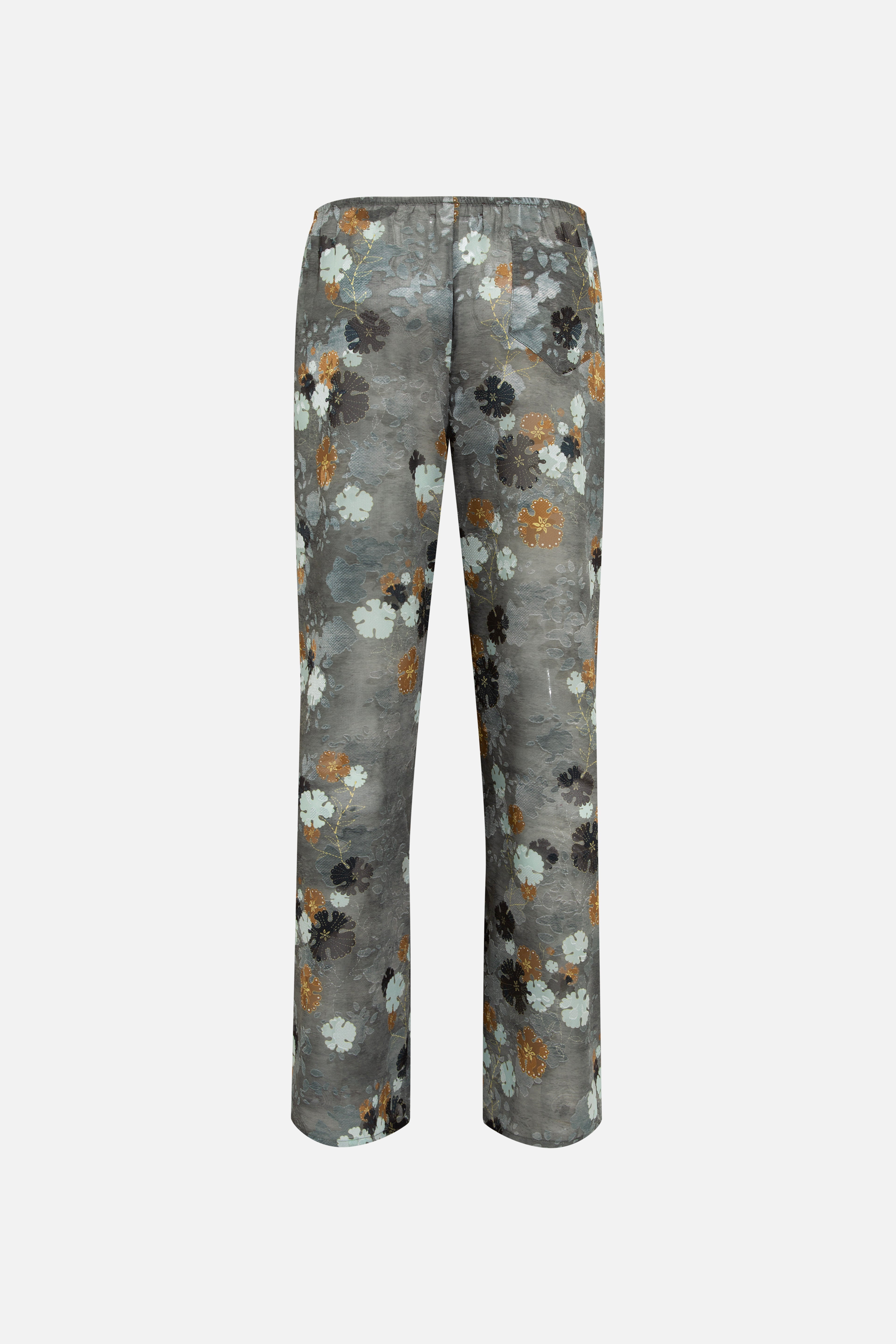 MANOCE - Wide-leg chiffon pants with devoré detail