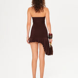 ATEN - Strapless jersey dress with ruffles