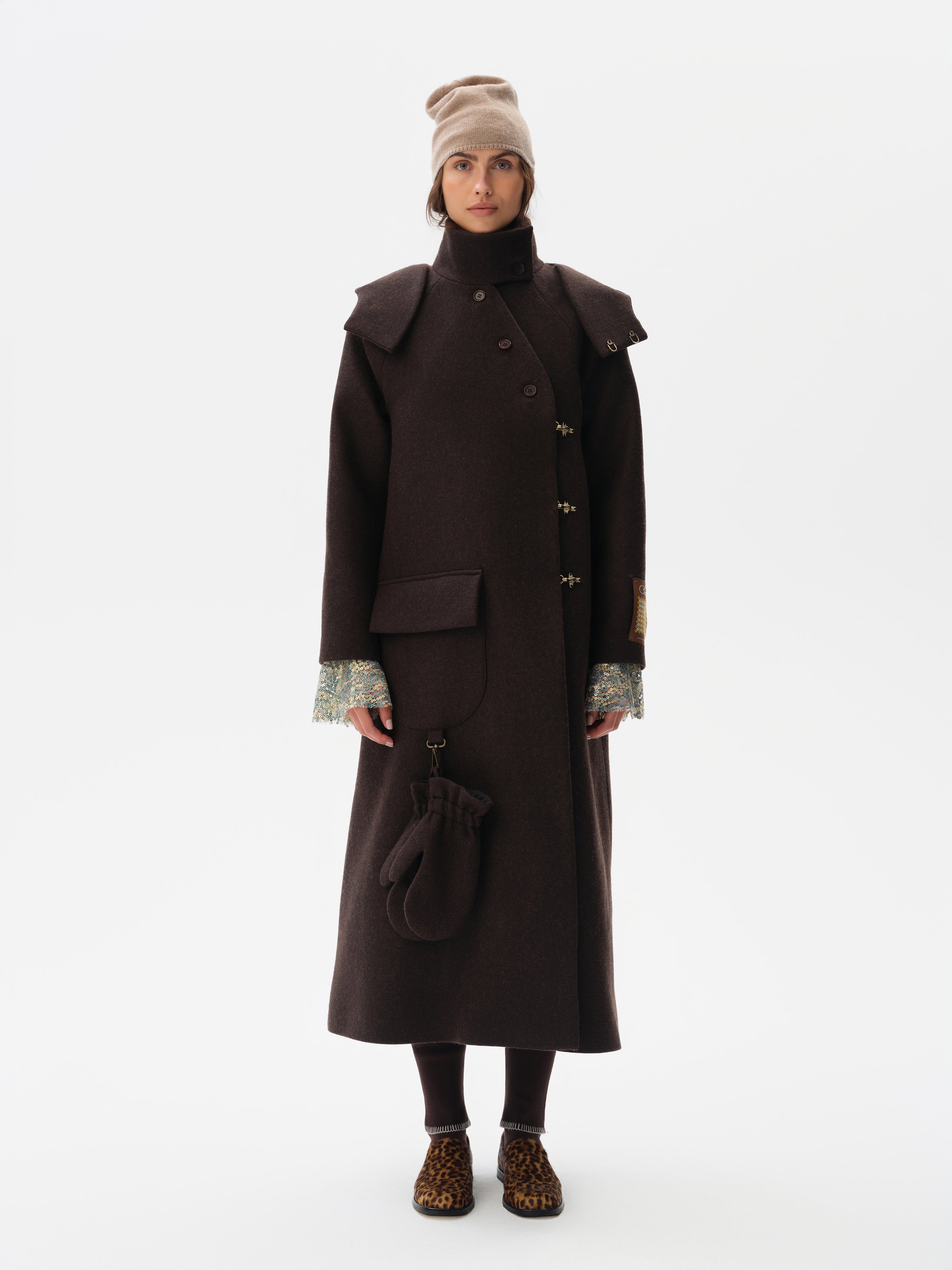 WILMA - Long oversized wool coat