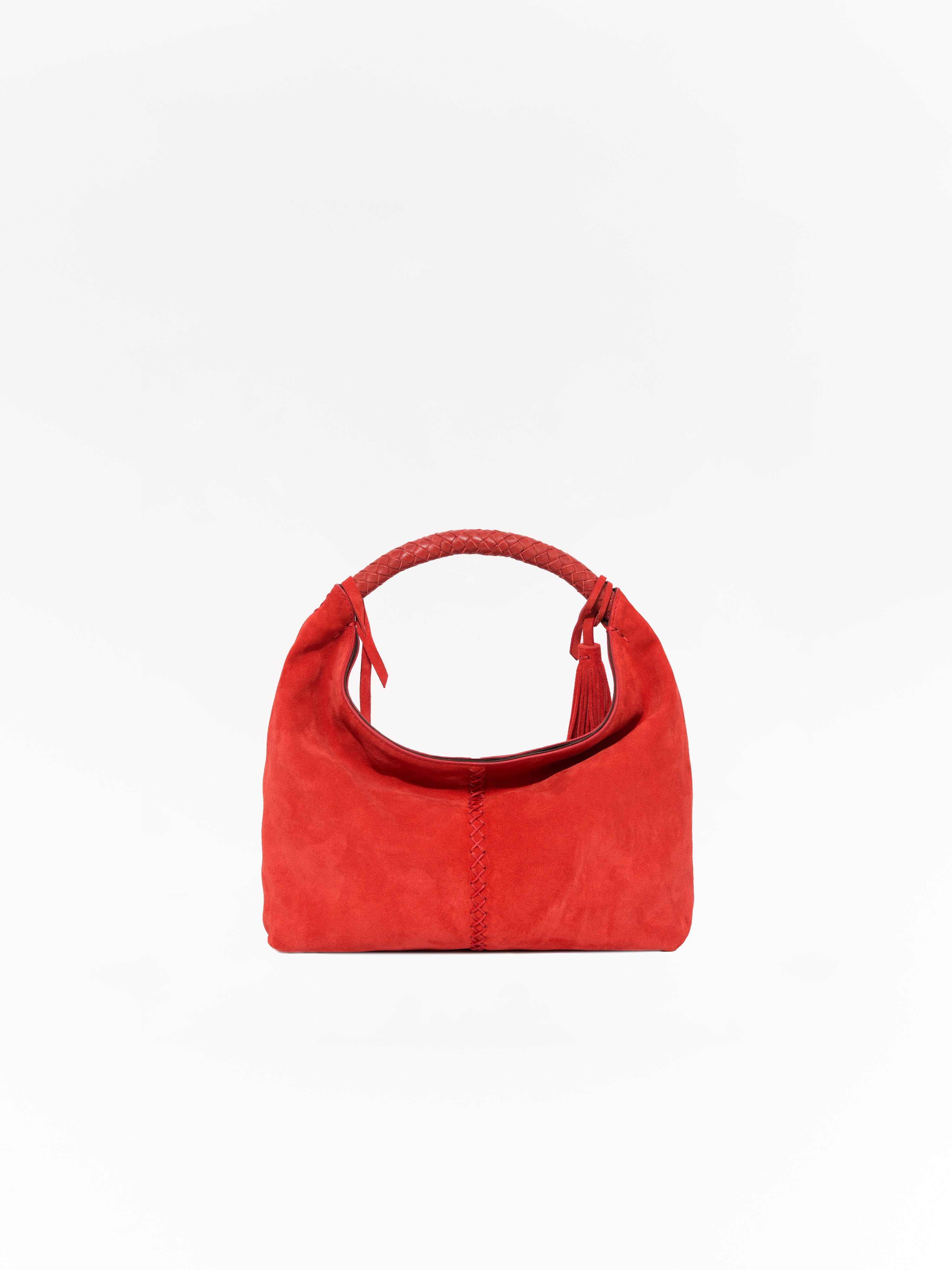 MINI GALIA - Mini tote bag with woven handle and removable tassel charm