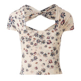 CHILER - Floral-printed front tie top