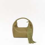 MINI GALIA - Mini tote bag with woven handle and removable tassel charm