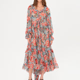 MIGNON - Ruffled maxi dress with bow detail