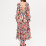 MIGNON - Ruffled maxi dress with bow detail