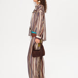 MONINA - Striped button-down shirt with front pockets
