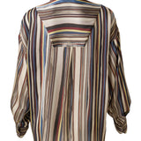 MONINA - Striped button-down shirt with front pockets