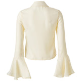 MORA - Fluted sleeve cropped shirt