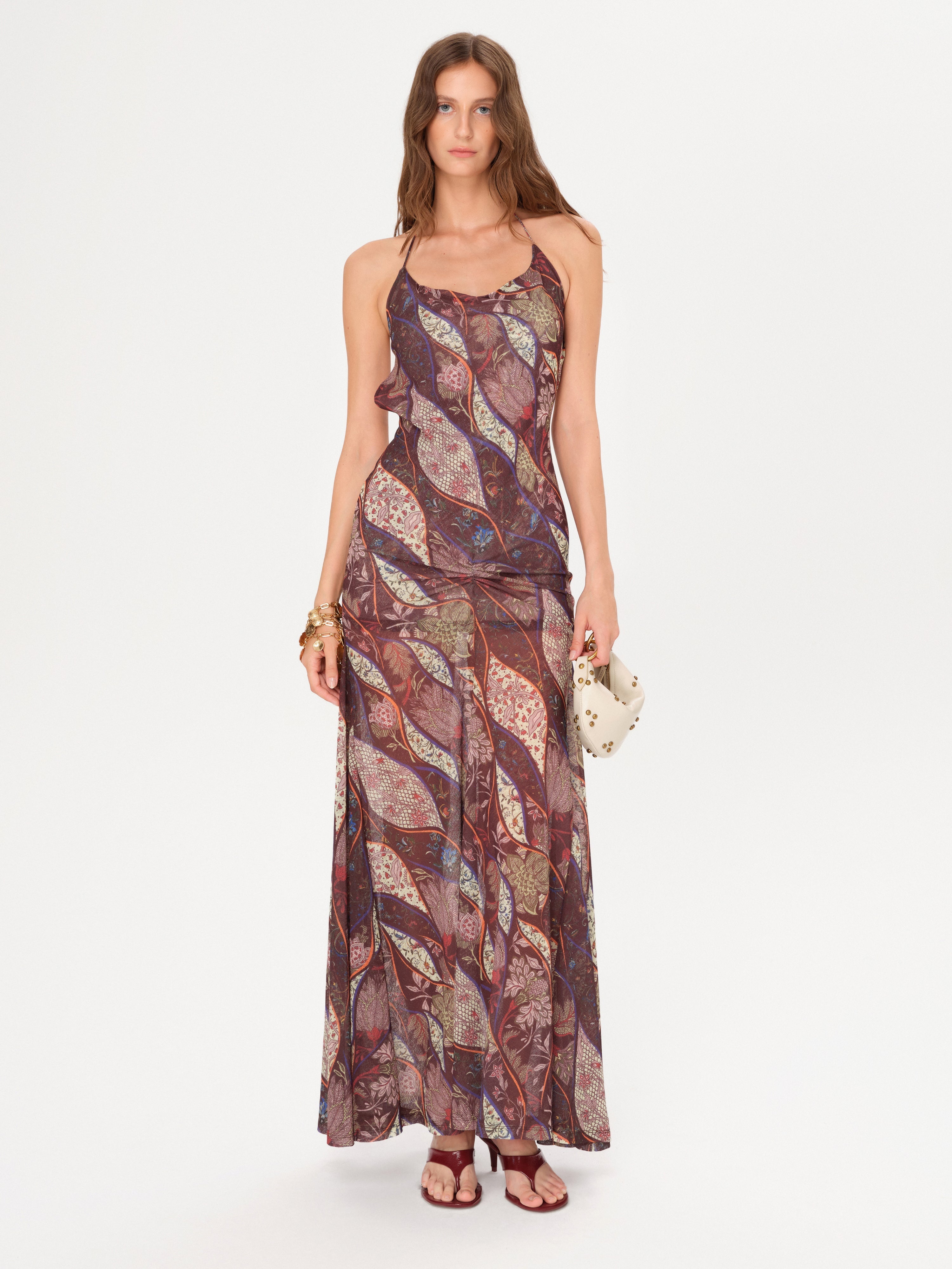NENSI - Printed slip maxi dress