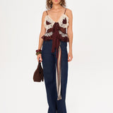 RONA - Ruffled top with bow detail