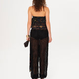 RORA - Bow detailed ruffled strapless top