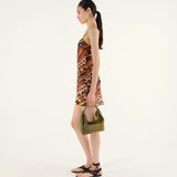 MINI GALIA - Mini tote bag with woven handle and removable tassel charm