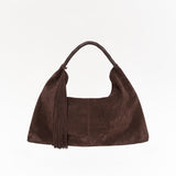 GALIA - Oversized suede tote bag with woven handle