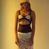 LILO - Crochet appliqué cut-out swimsuit