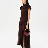 ADELINE - Open-back ruched maxi dress