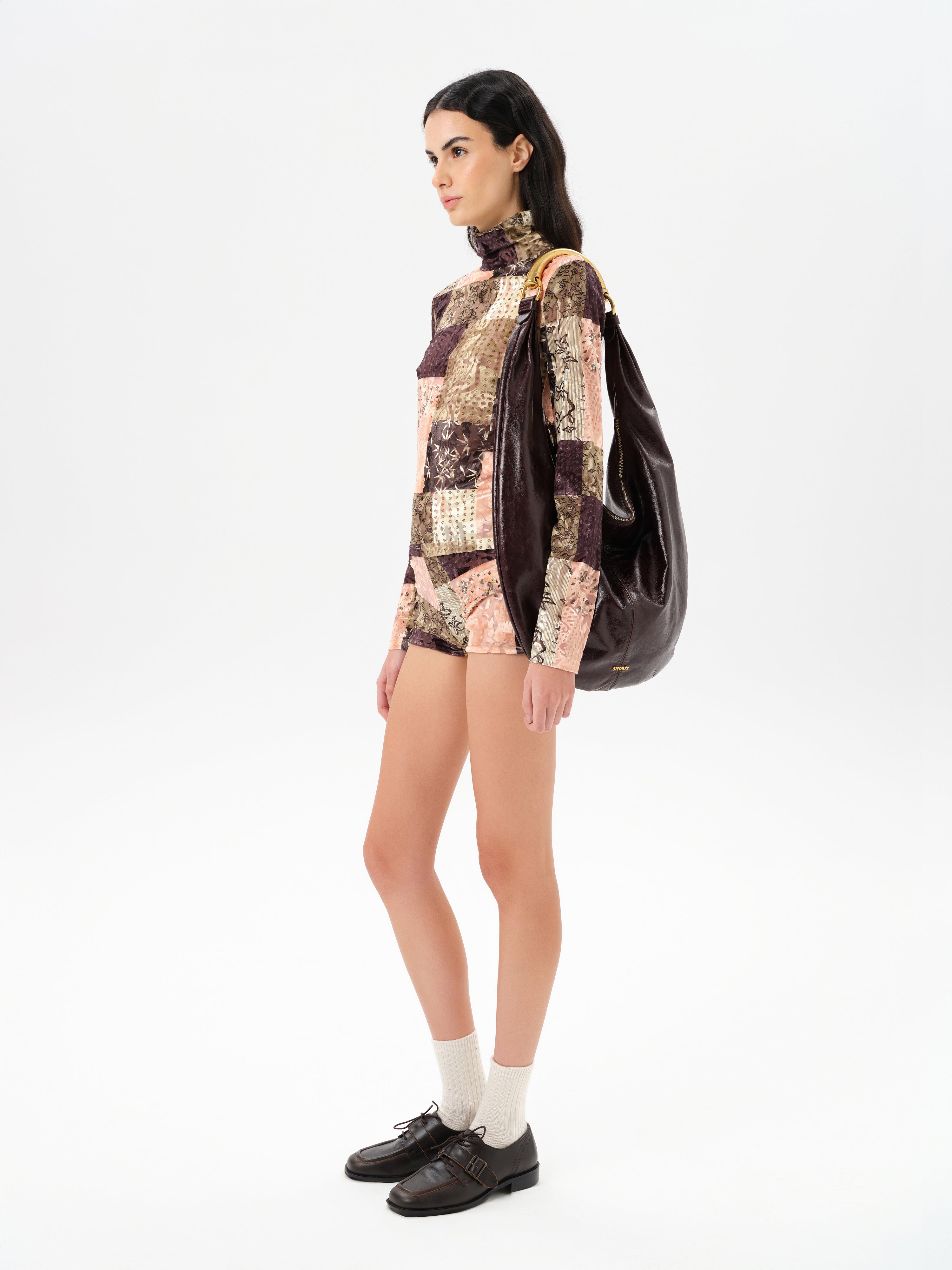 AFRA - Low-rise printed velvet mini shorts