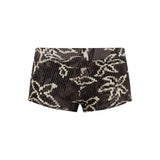 AFRA - Low-rise printed velvet mini shorts