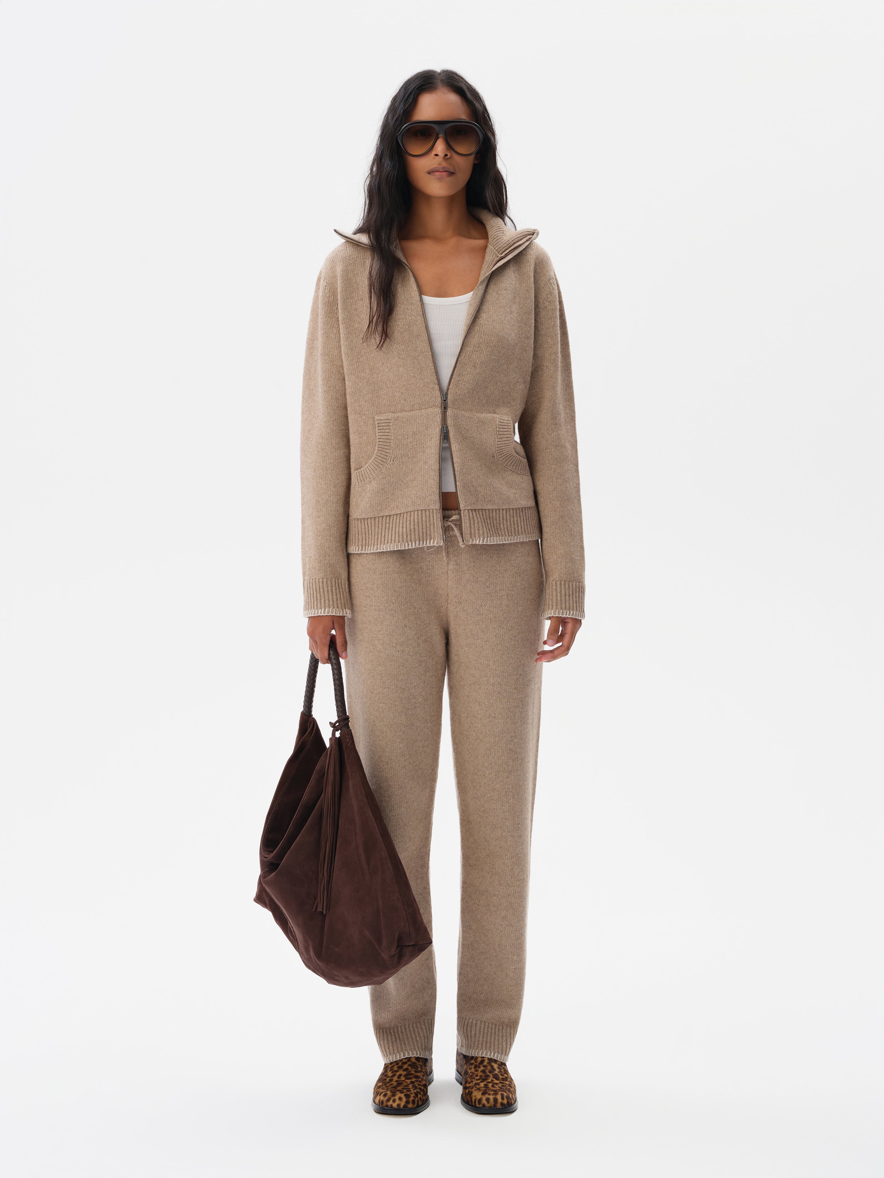 THEKLA - Drawstring knit jogger pants with stitch detailing