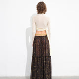 ARABELLA - Printed flowy sheer maxi skirt