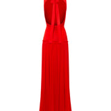 ALINA - Open-back ruched maxi jersey dress