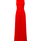 ALINA - Open-back ruched maxi jersey dress