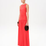 ALINA - Open-back ruched maxi jersey dress