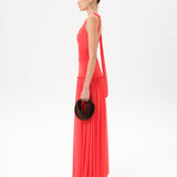 ALINA - Open-back ruched maxi jersey dress