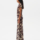 SINY - Printed mesh semi-sheer maxi skirt