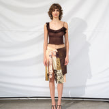 ARLA - Sheer mesh top with ruffle detail